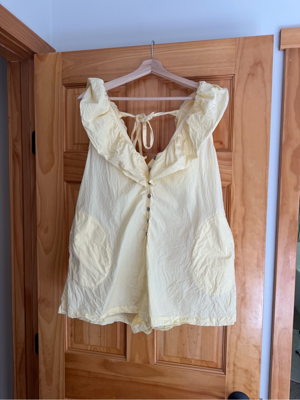 Women’s Free People Yellow Ruffle-Trim Romper